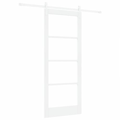 Klizna vrata s hardverom set bijela 83x202 cm od čvrstog drva bora Cijena