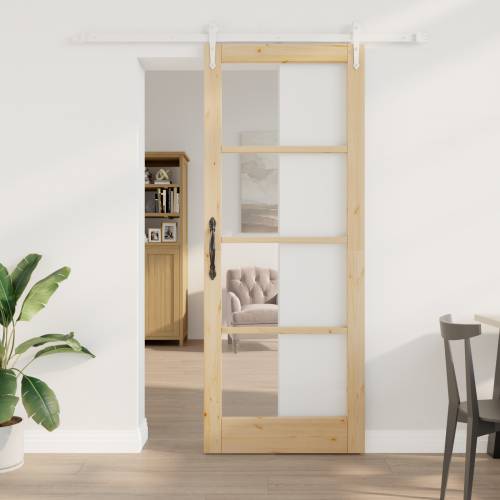 Klizna vrata s hardverskim setom 83x211 cm od punog bora Cijena