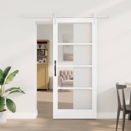 klizna vrata s hardverom set bijela 86x198.5 cm čvrsta drvo bor Cijena
