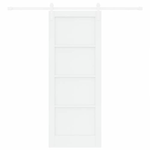 Klizna Vrata s Kompletom Hardvera Bijela 78x202 cm Čvrsto Borovo Drvo Cijena
