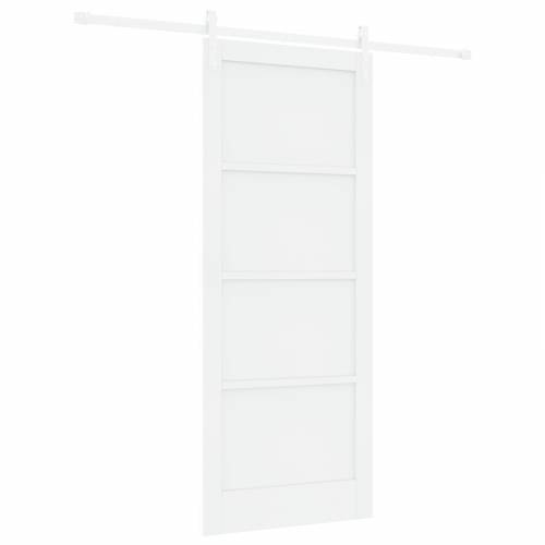 klizna vrata s setom dijelova bijela 86x211 cm od čvrstog drva bora Cijena