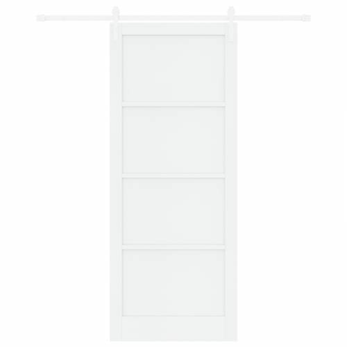 Klizna Vrata s Setom Opreme Bijela 93x232 cm Čvrsto Drvo Pine Cijena