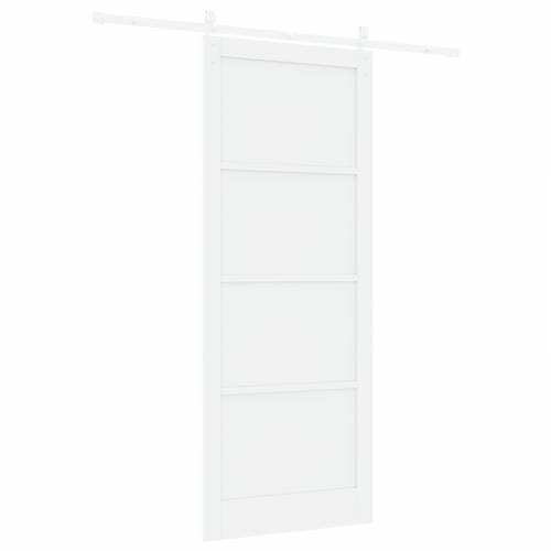 Klizna Vrata s Setom Opreme Bijela 93x232 cm Čvrsto Drvo Pine Cijena
