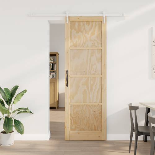 klizna vrata s setom dijelova 78x232 cm od čvrste borovine Cijena