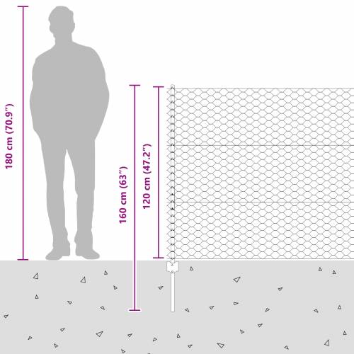 Ograda s postovima 10 kom U-kanal siva 120 cm čelik Cijena