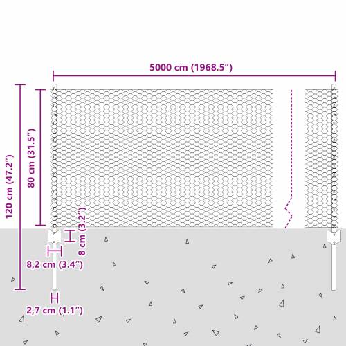 ogradni stupovi 11 kom U-kanal siva 80 cm čelik Cijena