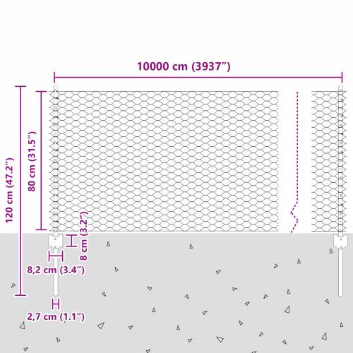 Stupovi za Ograde 11 kom U-Kanal Sivi 80 cm Čelik Cijena