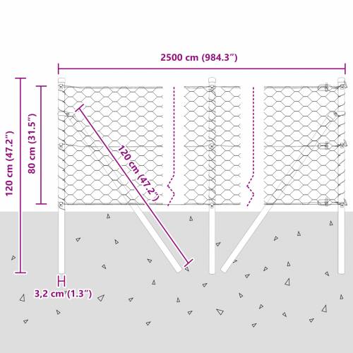 Šesterokutna Ograda Zelena 0,8x25 m Čelik Cijena