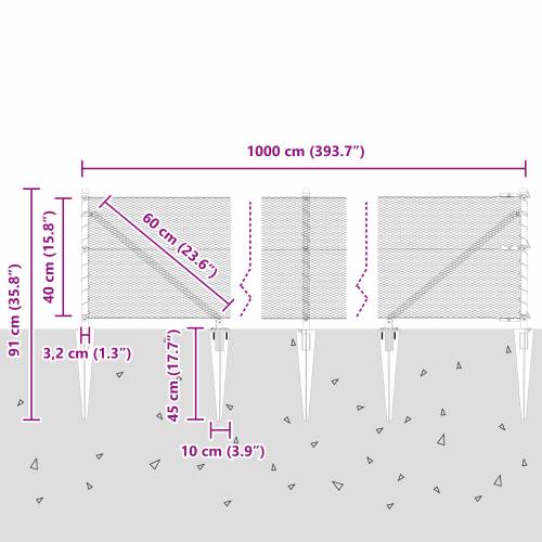 Heksagonalna ograda Zelena 0.4x10 m Čelik Cijena