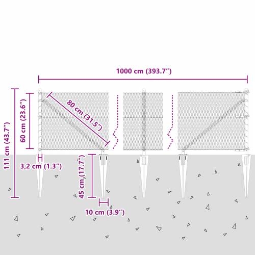 heksagonalna ograda zelena 0.6x10 m čelik Cijena