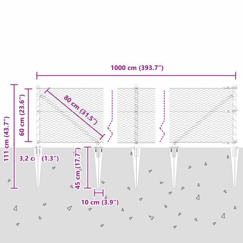 Heksagonalna ograda Zelena 0.6x10 m Čelik Cijena