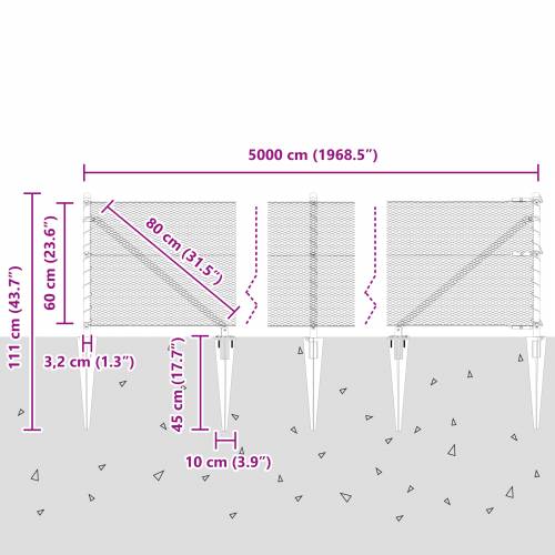 Ograda u obliku heksagona Zeleni 0,6 x 50 m čelik Cijena