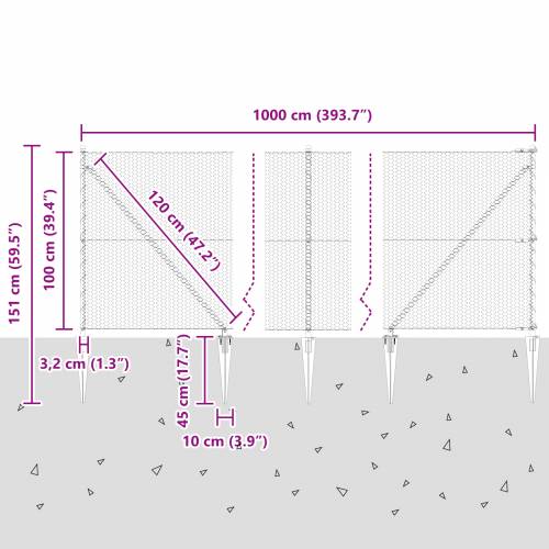 Hexagonalna ograda Siva 1x10 m Čelik Cijena