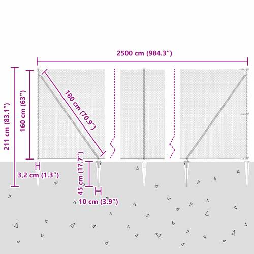 Heksagonalna Ograda Siva 1.6x25 m Čelik Cijena