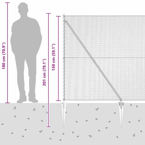 Šesterokutna Ograda Siva 1.5x50 m Čelik Cijena
