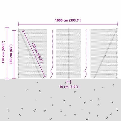 Heksagonalna ograda Zelena 1.6x10 m Čelik Cijena
