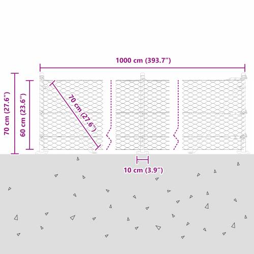 šesterokutna ograda siva 0.6x10 m čelik Cijena