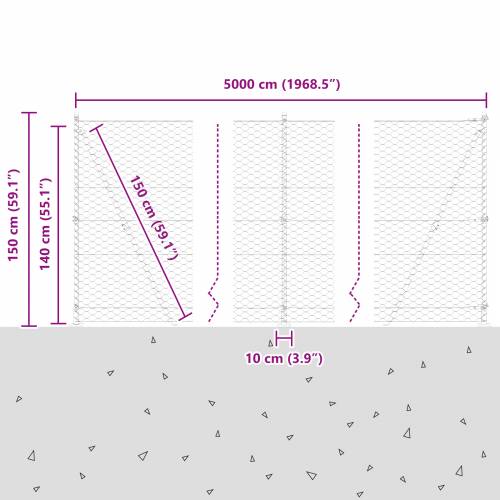 heksagonalna ograda siva 1,4x50 m čelik Cijena