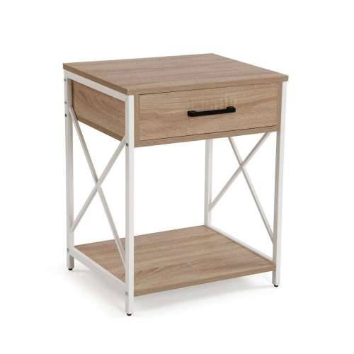 Noćni ormarić Versa Bijela PVC Drvo Metal 40 x 60 x 48 cm Cijena