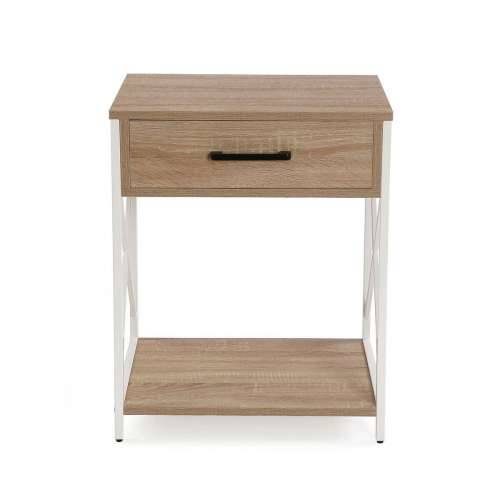 Noćni ormarić Versa Bijela PVC Drvo Metal 40 x 60 x 48 cm Cijena