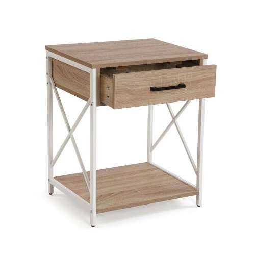 Noćni ormarić Versa Bijela PVC Drvo Metal 40 x 60 x 48 cm Cijena
