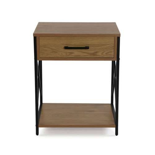 Noćni ormarić Versa Crna PVC Drvo Metal 40 x 60 x 48 cm Cijena