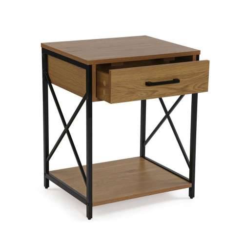 Noćni ormarić Versa Crna PVC Drvo Metal 40 x 60 x 48 cm Cijena