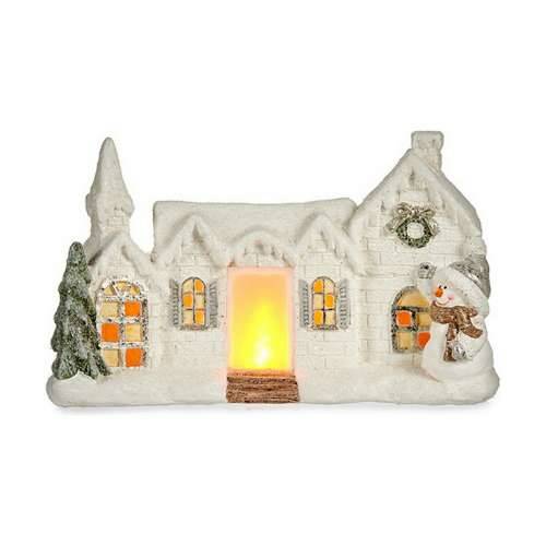 Ukrasna figura Crăciun LED Svjetlo kuća Bijela Polirezin 13 x 26,5 x 43 cm Cijena