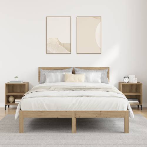 Noćni ormarići 2 kom Hrast 40x30x50 cm Konstruirano drvo Cijena