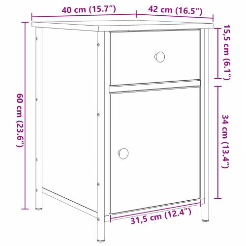 noćni ormarići 2 kom crni hrast 40x42x60 cm konstruirano drvo Cijena
