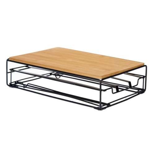 Organizator za Kapsule Kave Crna Prirodno Metal Bambus 21 x 57 x 8,5 cm Cijena