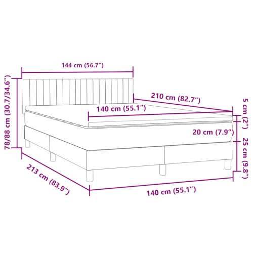 Krevet s oprugama i madracem tamnozeleni 140x210 cm baršunasti - Tamnozelena 140 x 210 cm Okomite pruge Cijena
