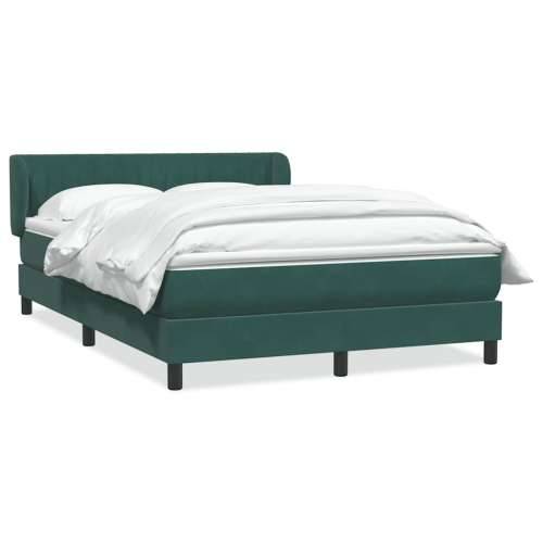 Box spring krevet s madracem tamnozeleni 140x210 cm baršunasti - Tamnozelena 140 x 210 cm Okomite pruge Cijena