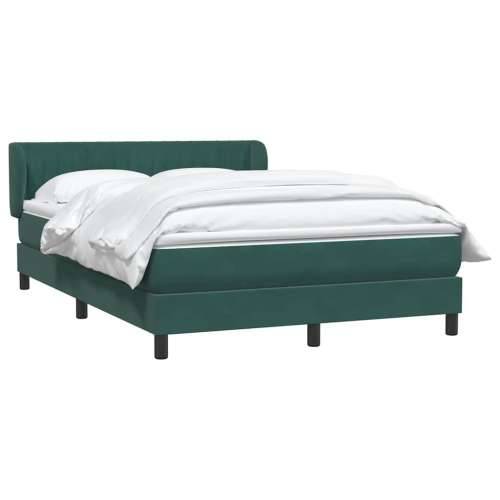 Box spring krevet s madracem tamnozeleni 140x210 cm baršunasti - Tamnozelena 140 x 210 cm Okomite pruge Cijena