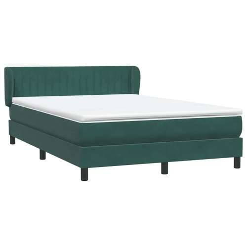 Box spring krevet s madracem tamnozeleni 140x210 cm baršunasti - Tamnozelena 140 x 210 cm Okomite pruge Cijena