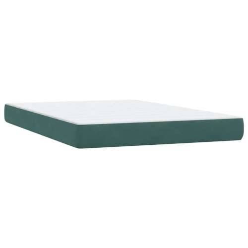 Box spring krevet s madracem tamnozeleni 140x210 cm baršunasti - Tamnozelena 140 x 210 cm Okomite pruge Cijena