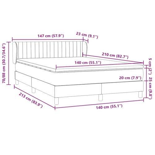 Box spring krevet s madracem tamnozeleni 140x210 cm baršunasti - Tamnozelena 140 x 210 cm Okomite pruge Cijena