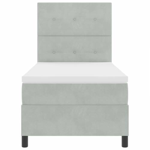 Box Spring Krevet s Madracem Svijetlo Siva 80x200 cm Baršun Cijena