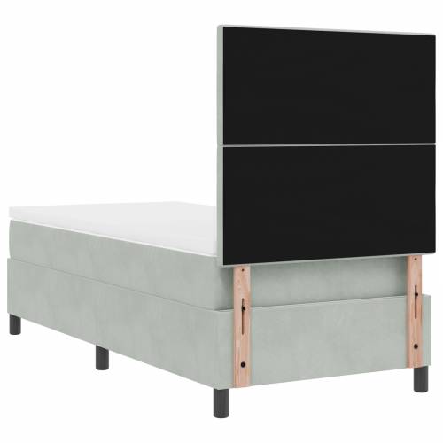 Box Spring Krevet s Madracem Svijetlo Siva 80x200 cm Baršun Cijena