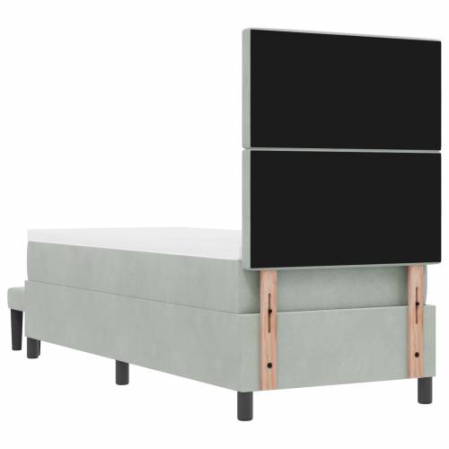Krevet s podnicom s madracem i klupom svjetlosiva 80x200 cm baršun Cijena