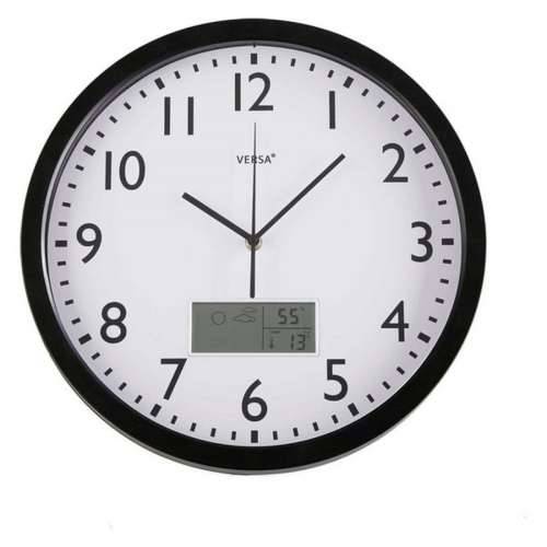 Zidni sat Versa Crna Plastika Minimalistički 4 x 35 x 35 cm Cijena