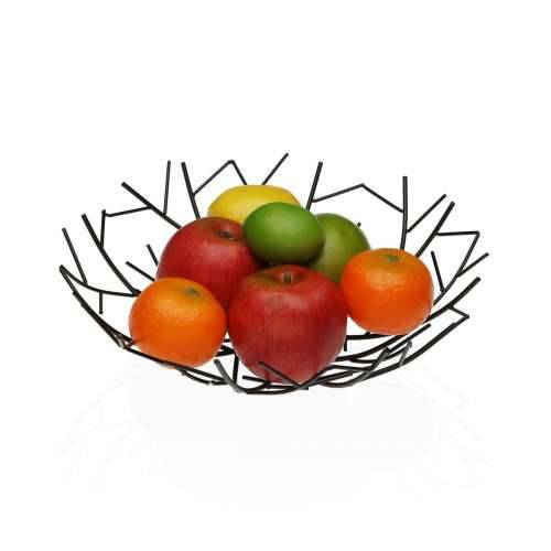 Posuda za Voće Versa Crna Metal Čelik 30 x 9 x 30 cm Cijena
