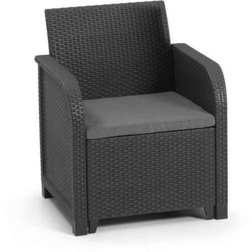 Vrtna fotelja Allibert by KETER San Remo sintetički ratan Tamno sivo PP (65 x 63 x 74 cm) Cijena