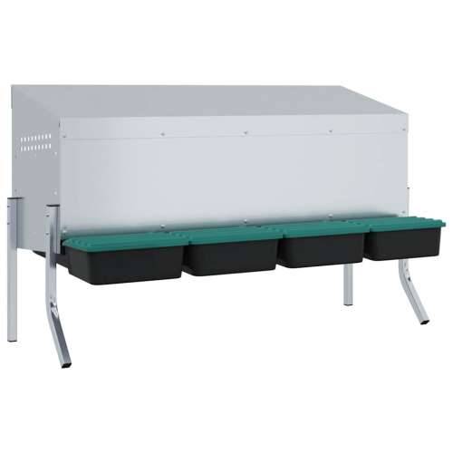 Kućica za gnijezdo za kokoši s 4 odjeljka s nogama, pocinčani čelik - 110 x 50 x 63/68 cm Cijena