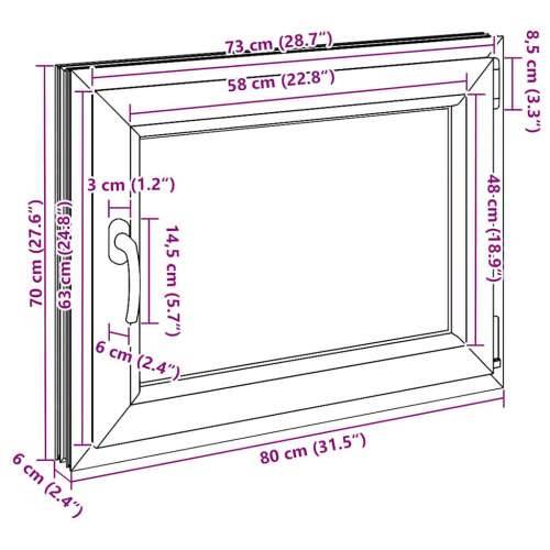 Podrumski prozor “RISOR” 80x70 cm Okretno-nagibni DIN desni bijeli - Bijela 80 x 70 cm (dvoslojni) 1 Naginjanje i okretanje desn Cijena