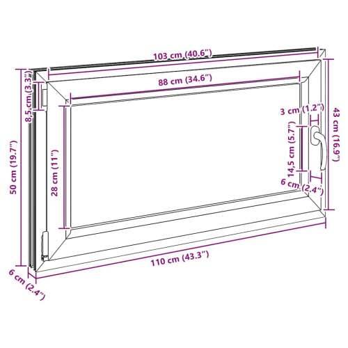 Podrumski prozor “RISOR” 110x50 cm Okretno-nagibni DIN lijevi antracit - Antracit 110 x 50 cm (troslojni) 1 Naginjanje i okretan Cijena