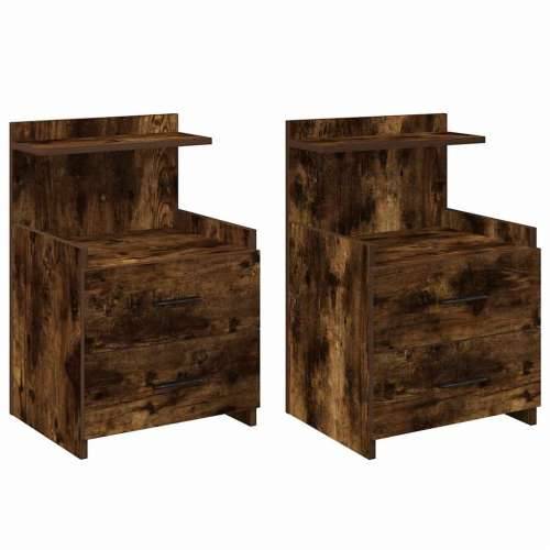 Noćni ormarići 2 kom s 2 ladice dimljeni hrast 40x36,5x62 cm - Dimljeni hrast 2 Cijena