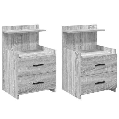 Noćni ormarići 2 kom s 2 ladice sivi Sonoma 40x36,5x62 cm - Sivi hrast sonoma 2 Cijena
