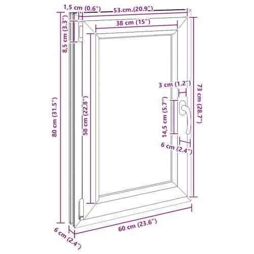 Podrumski prozor “RISOR” 60x80 cm Okretno-nagibni DIN lijevi antracit - Antracit 60 x 80 cm (troslojni) 1 Naginjanje i okretanje Cijena
