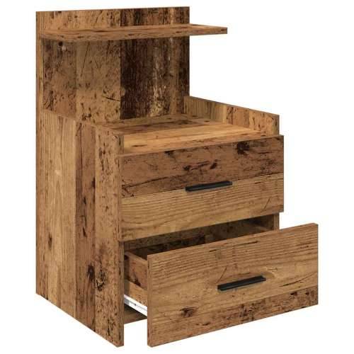 Noćni ormarić s 2 ladice staro drvo 40x36,5x62 cm - Staro drvo 1 Cijena